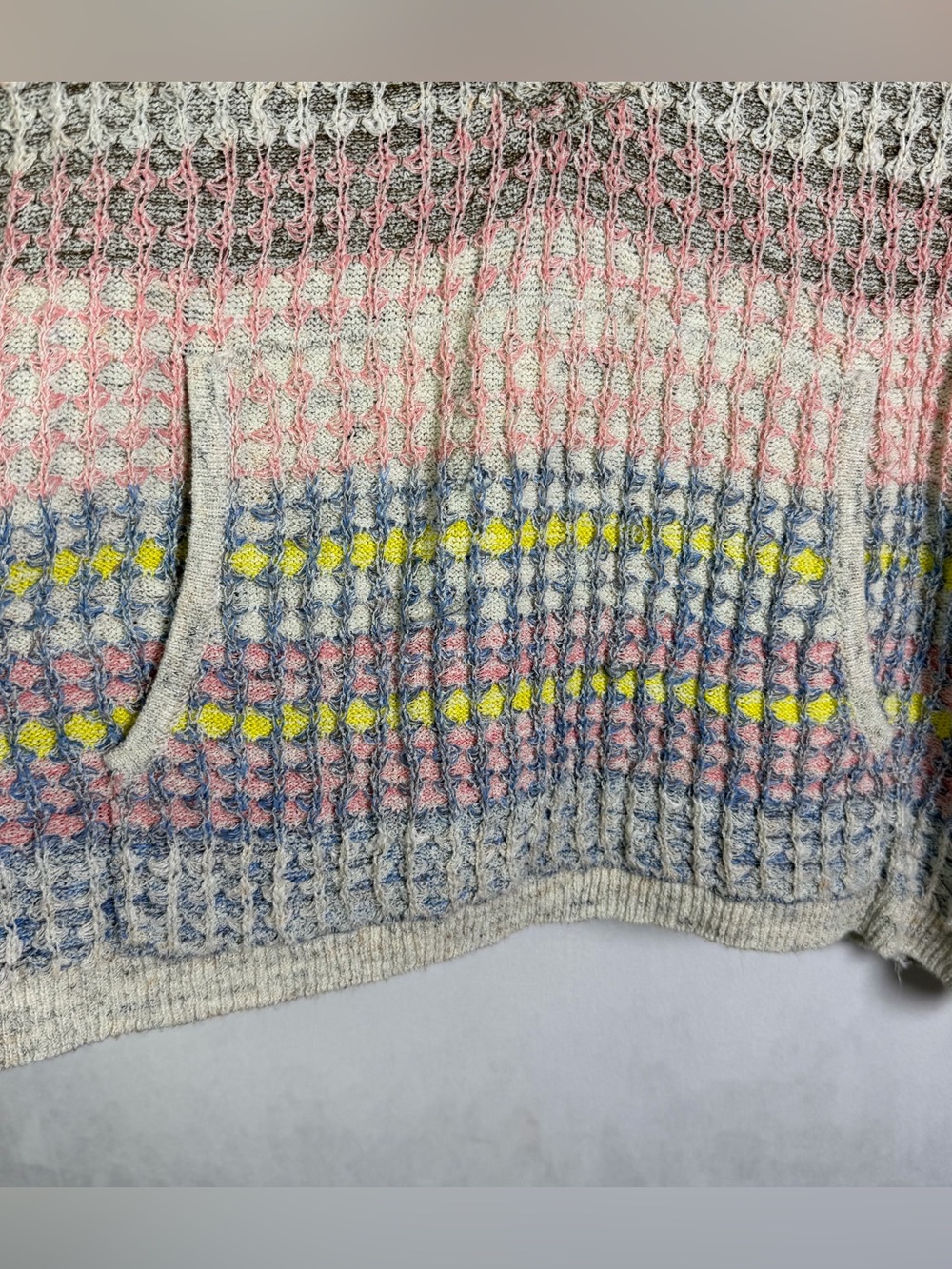 Daily Practice Anthropologie Women M/L Hooded Open Knit Poncho Sweater Oversized - Picture 3 of 10